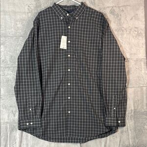 NWT New Croft & Borrow Blue White Plaid Button Up Shirt Size 3XLT